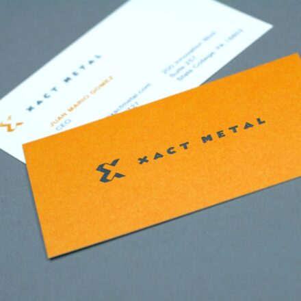 X - act metal business cards